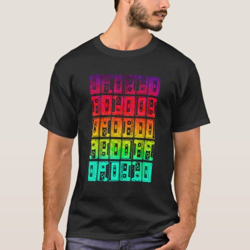 Cassette Tapes Mixtapes 1980s Radio Music Graphic  T_Shirt