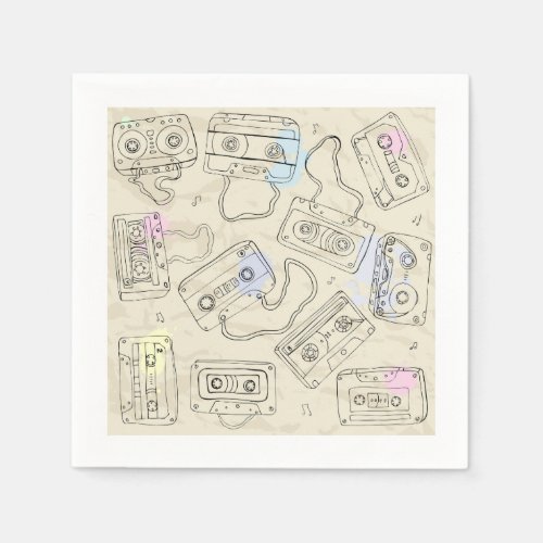 Cassette Tapes Paper Napkins