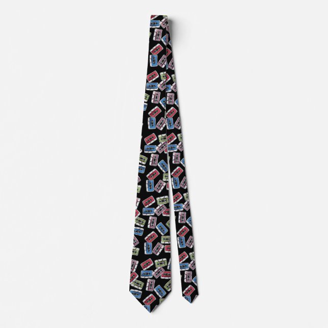 Cassette Tapes Pattern                             Neck Tie (Front)