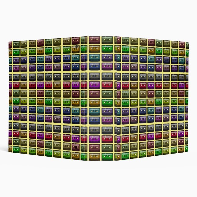 CASSETTE TAPES RETRO MUSIC LOVER  3 RING BINDER (Background)