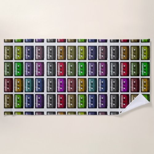 CASSETTE TAPES RETRO MUSIC LOVER  BEACH TOWEL