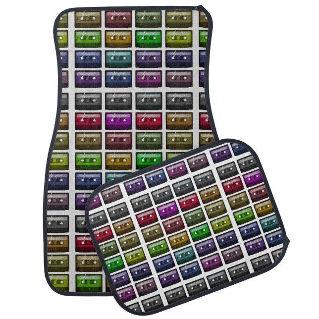 CASSETTE TAPES RETRO MUSIC LOVER  CAR FLOOR MAT (Set)