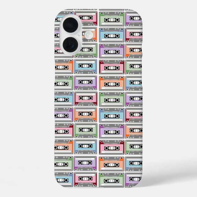 Cassette Tapes Retro Pastel Pattern Case-Mate iPhone Case (Back)
