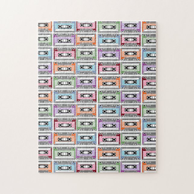 Cassette Tapes Retro Pattern Jigsaw Puzzle (Vertical)