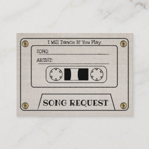 Cassette Wedding Song Request Elegant Linen Insert