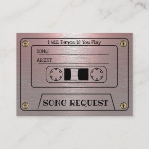 Cassette Wedding Song Request Pink Metallic Insert