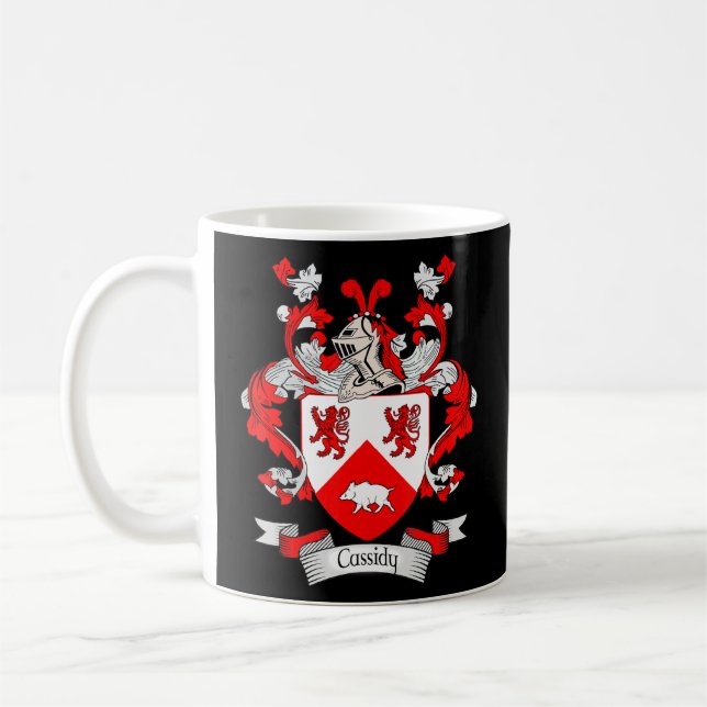 Cassidy Coat Of Arms Cassidy Surname Family Crest  Coffee Mug (Left)