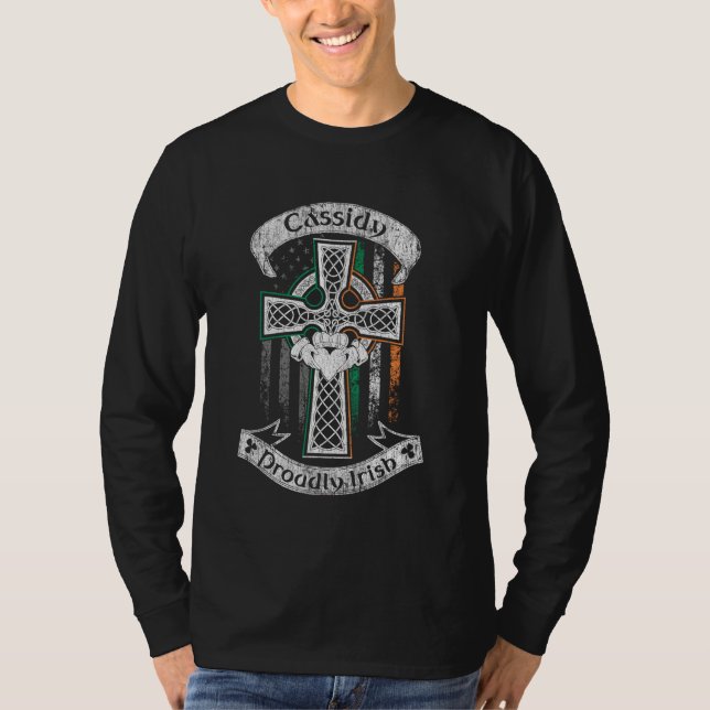 Cassidy family Irish Americans, US flag, Ireland f T-Shirt (Front)