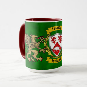 Cassidy Irish Shield & Griffins Personalized Mug
