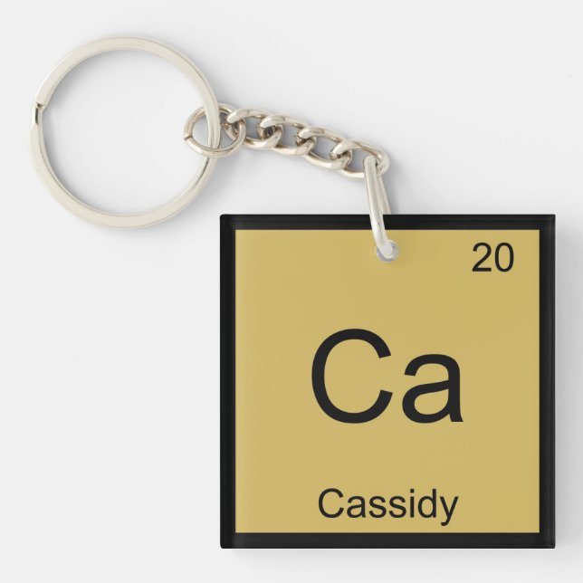 Cassidy Name Chemistry Element Periodic Table Keychain (Front)