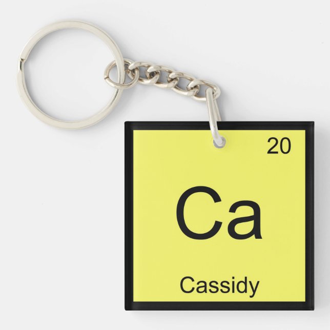 Cassidy Name Chemistry Element Periodic Table Keychain (Front)