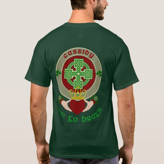 Cassidy/O'Cassidy Celtic Cross w/Claddagh T-Shirt (Back)