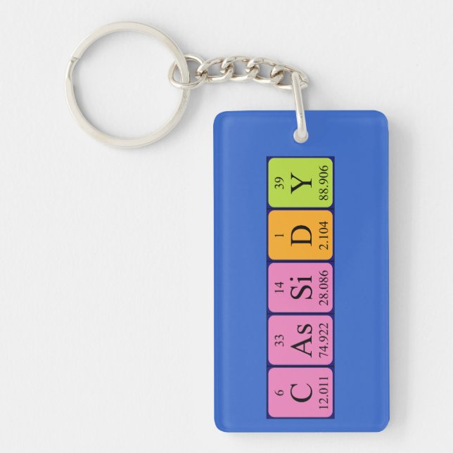 Cassidy periodic table name keyring (Front)