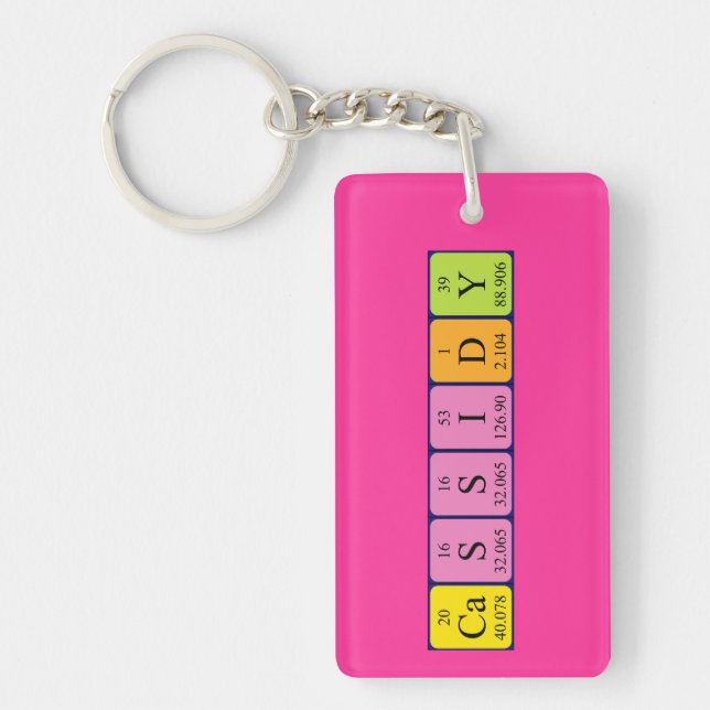 Cassidy periodic table name keyring (Front)