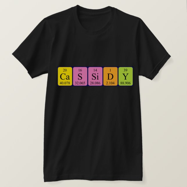 Cassidy periodic table name shirt (Design Front)