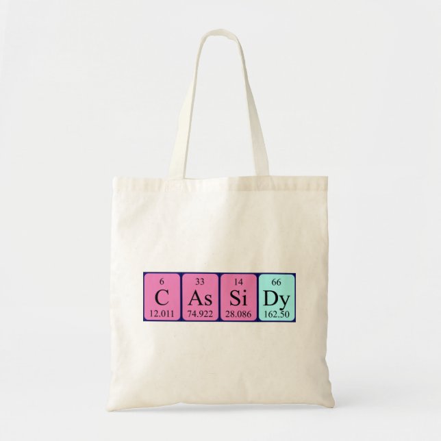 Cassidy periodic table name tote bag (Front)