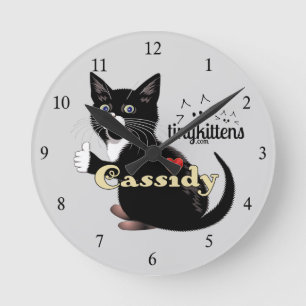 Cassidy TinyKittens Round Clock