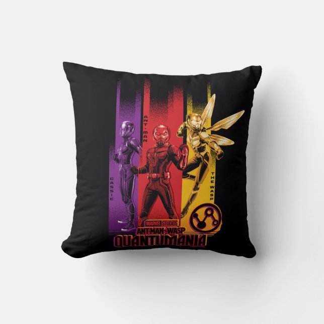 Cassie, Ant-Man, and the Wasp Group Graphic Throw Pillow (Front)