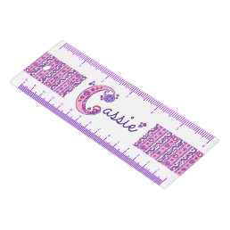 Cassie doodle art name pink purple ruler