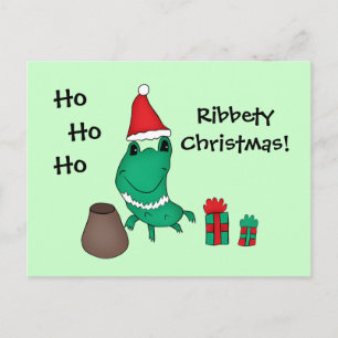 Cassie's cute Christmas frog Holiday Postcard