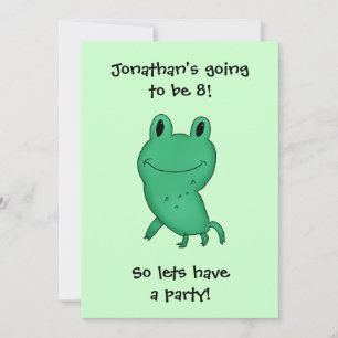 Cassie's frog birthday party boy or girl invitation
