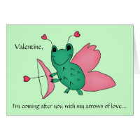 Cassie's Valentine's Day cupid frog Card