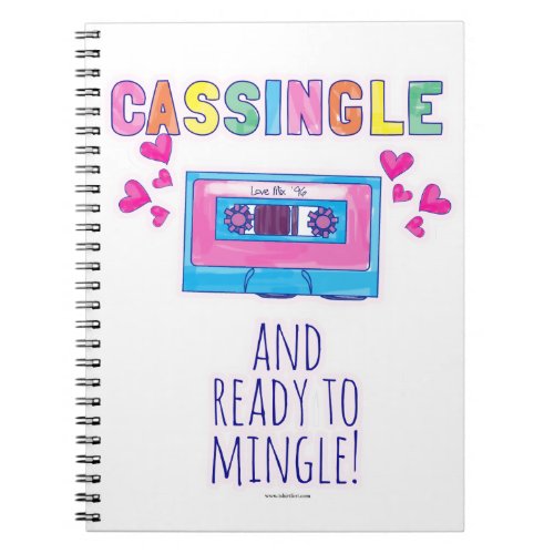 Cassingle Funny Retro Music Cartoon Slogan Art Notebook
