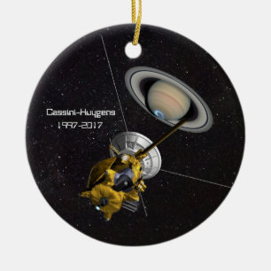 Cassini Huygens Mission to Saturn Ceramic Ornament