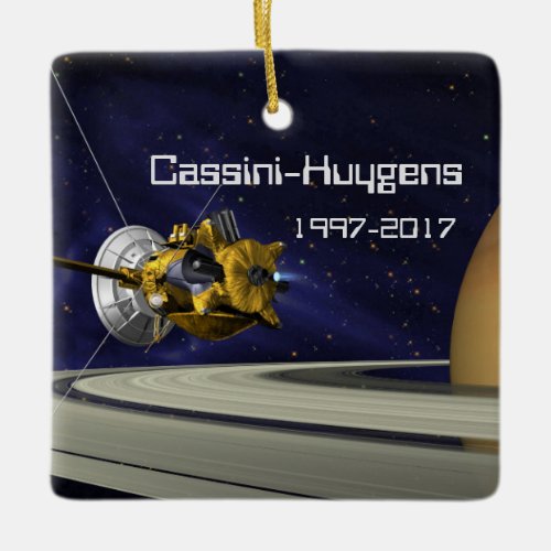 Cassini Huygens Saturn Mission Spacecraft Ceramic Ornament