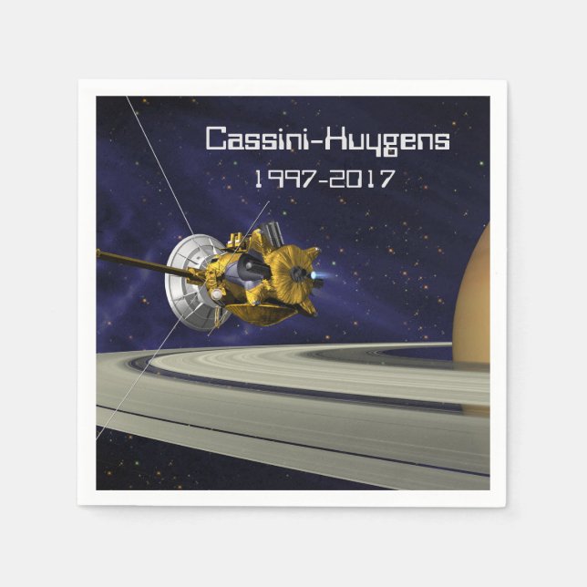 Cassini Huygens Saturn Mission Spacecraft Paper Napkins (Front)