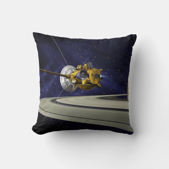 Cassini Saturn Orbit Insertion  Throw Pillow (Front)