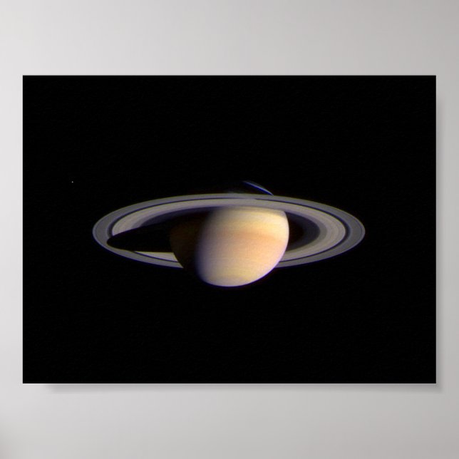 Cassini View of Saturn Space NASA Poster (Front)