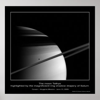 CassiniMission-TethysRingShadow_ca Poster