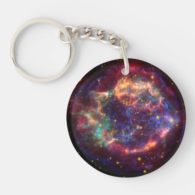 Cassiopeia A In Many Colors Keychain (Front)