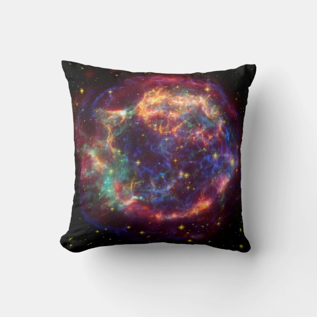 Cassiopeia A In Many Colors Throw Pillow (Front)
