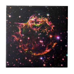 Cassiopeia A Nebula Supernova Remnant Space Photo Ceramic Tile