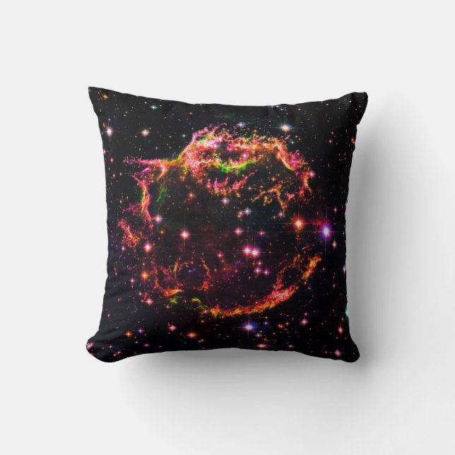 Cassiopeia A Nebula Supernova Remnant Space Photo Throw Pillow (Front)