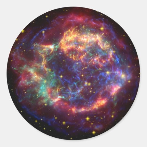 Cassiopeia Galaxy Supernova remnant Classic Round Sticker