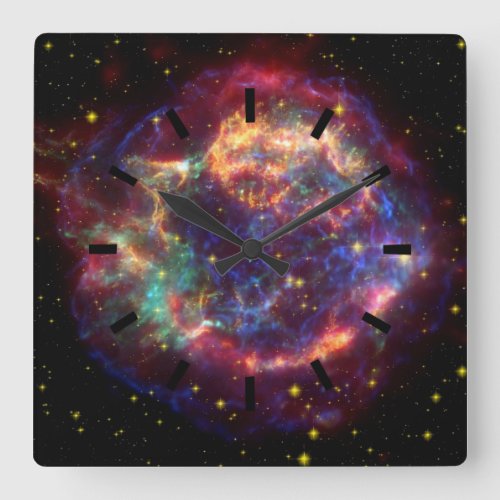 Cassiopeia Galaxy Supernova remnant Square Wall Clock
