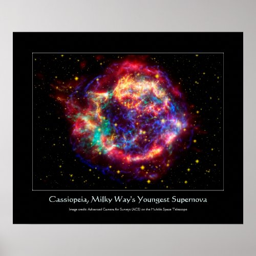 Cassiopeia Milky Ways Youngest Supernova Poster