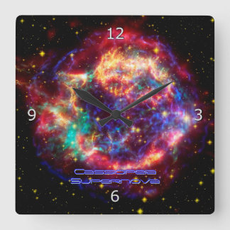 Cassiopeia, Milky Ways Youngest Supernova Square Wall Clock