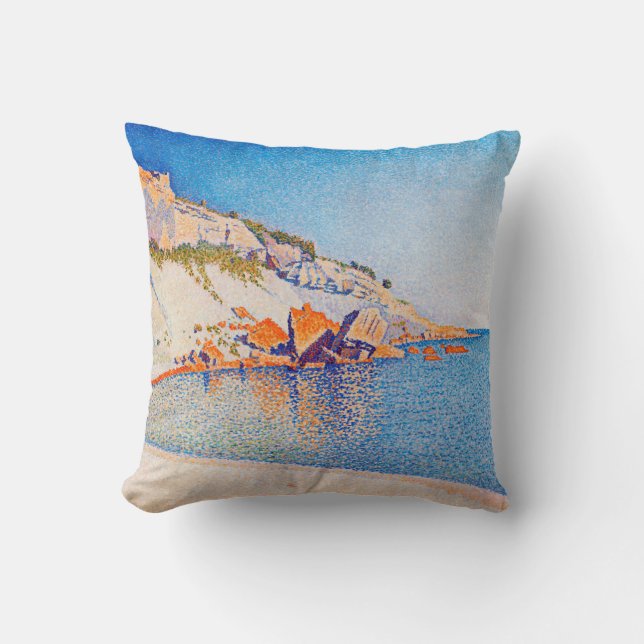 Cassis, Cap Lombard, Opus 196, Signac Throw Pillow (Front)