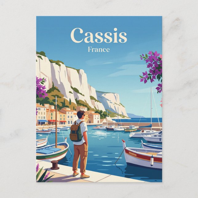 Cassis Harbor France Postcard (Front)