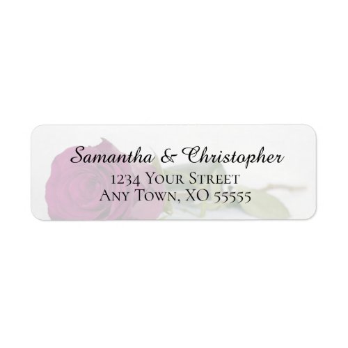 Cassis Purple Magenta Rose Wedding Return Address Label