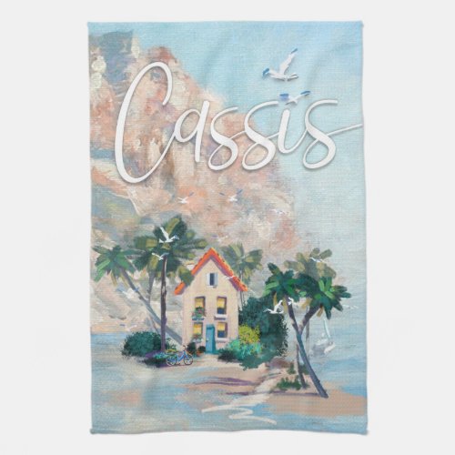 Cassis Travel Poster Tea Towel