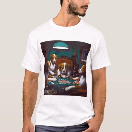 Cassius Marcellus Coolidge Dogs Playing Poker T_Shirt