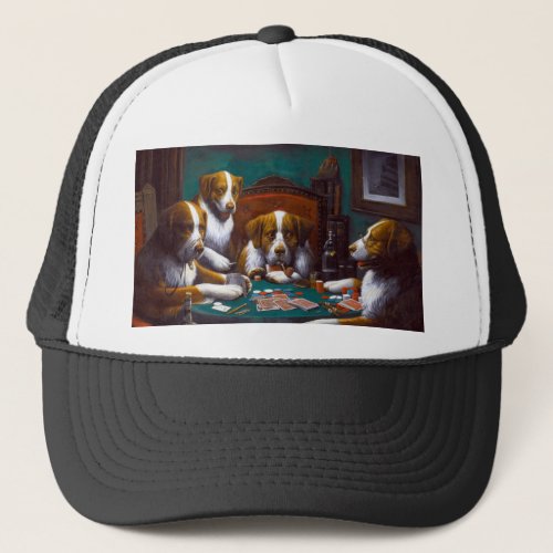 Cassius Marcellus Coolidge Dogs Playing Poker Trucker Hat