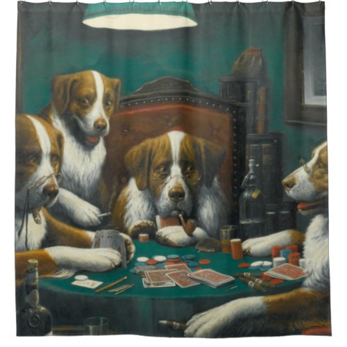 Cassius Marcellus Coolidge Dogs Poker Game 1894 Shower Curtain