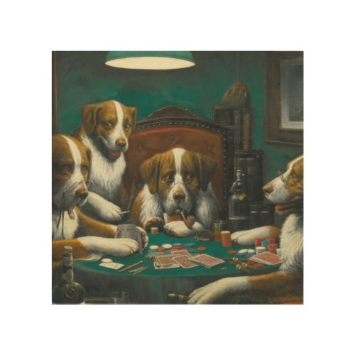 Cassius Marcellus Coolidge Dogs Poker Game 1894 Wood Wall Art