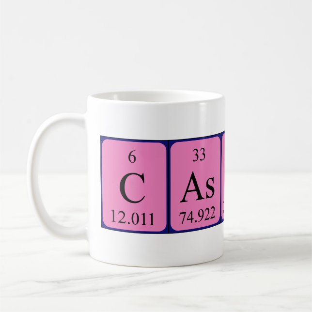 Cassius periodic table name mug (Left)